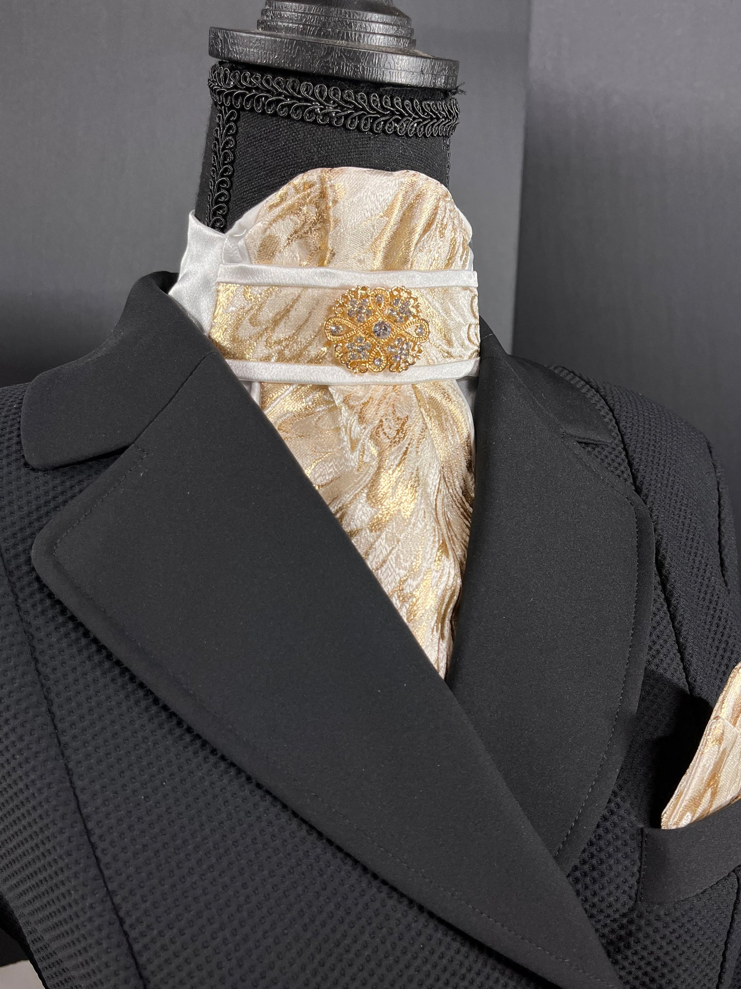 Golden Swirl Traditional Euro Dressage Stock Tie