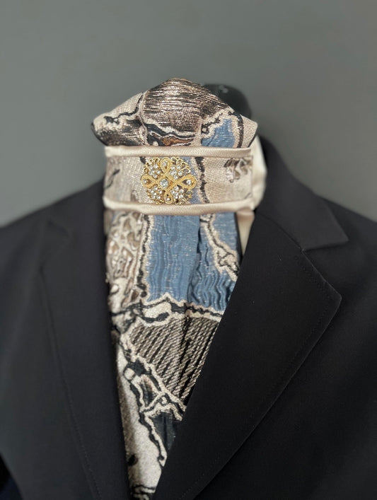 Abstract Blue Traditional Dressage Stock Tie