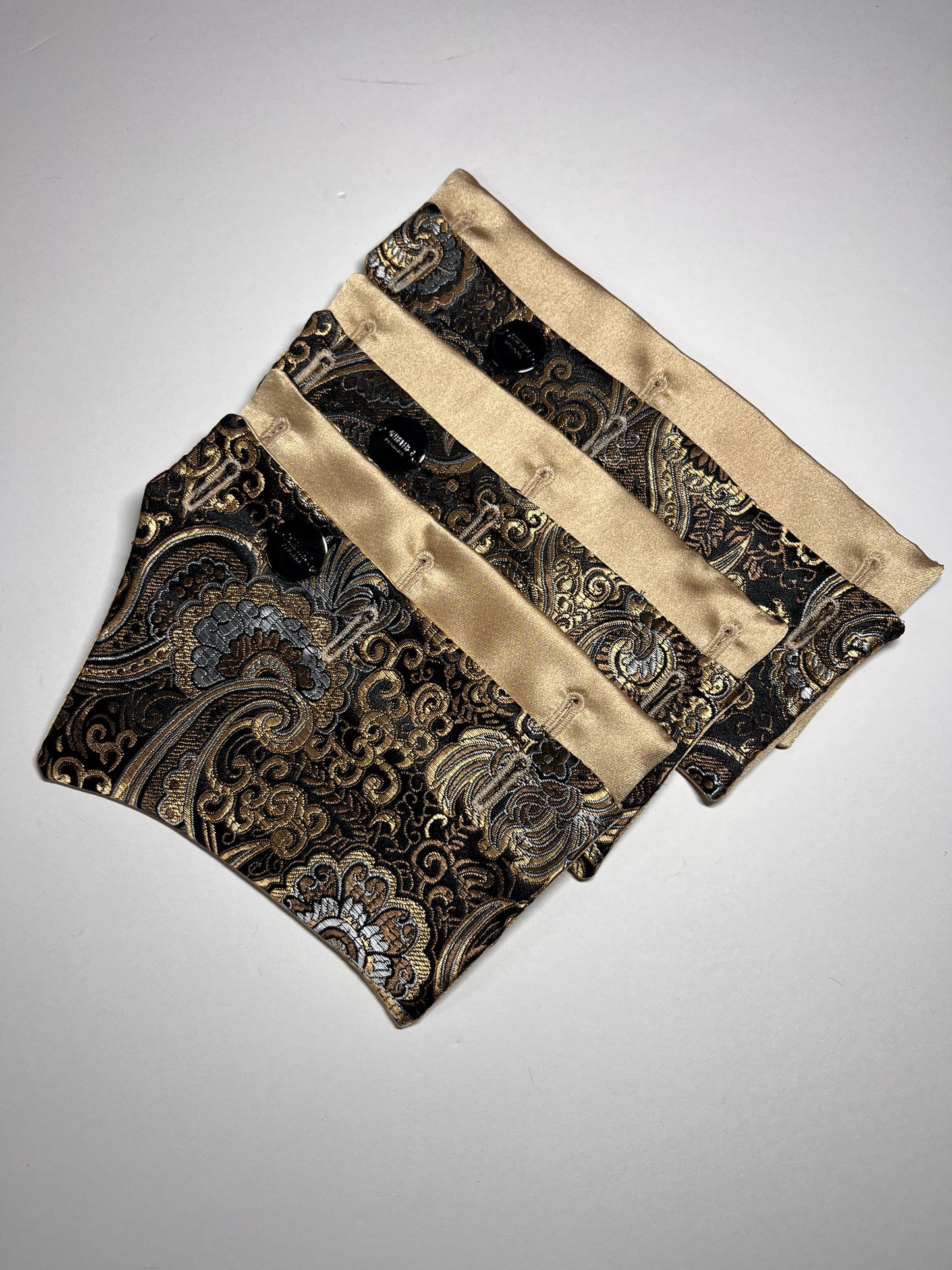 Antique Gold and Black Silk