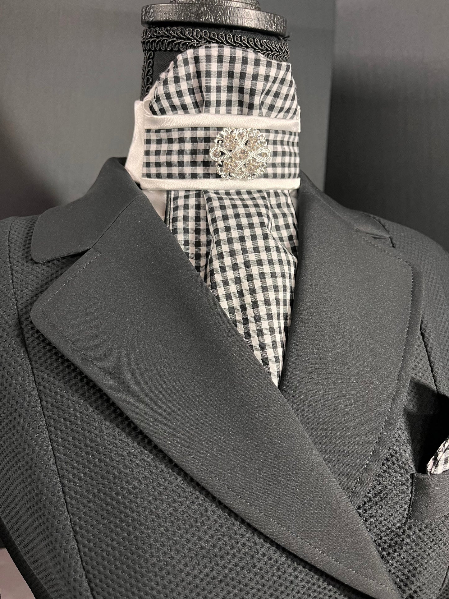 Gingham Traditional Euro Dressage Stock Tie