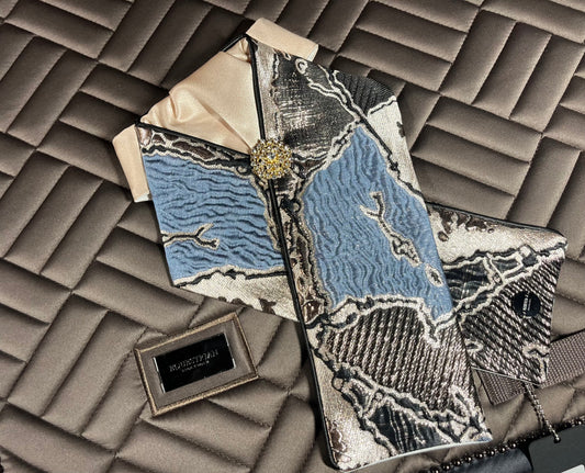 Equestrian Stockholm Modern Mocha and Abstract Blue Bundle