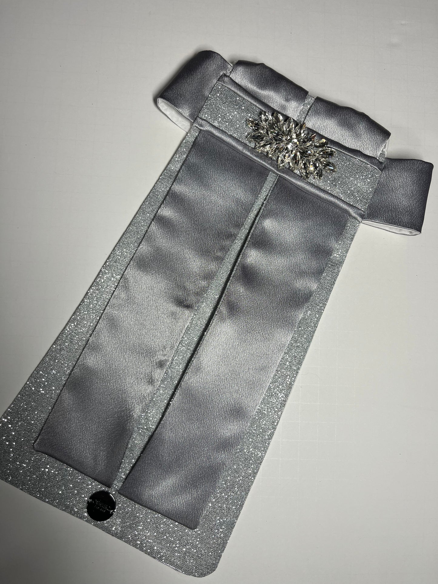Silver Star Dust Dressage Stock Tie Euro Pleat