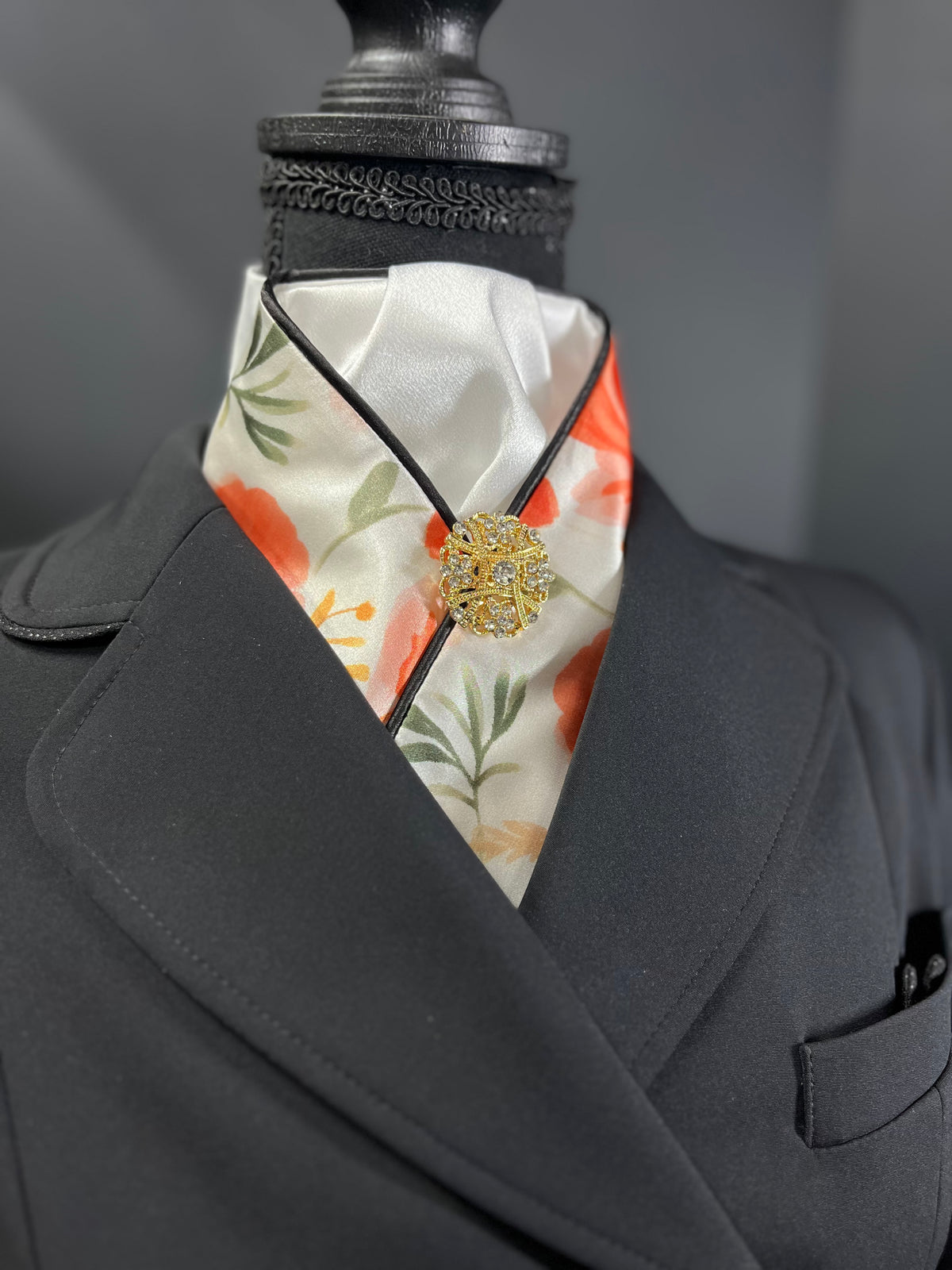 Bright Poppy Dressage Stock Tie