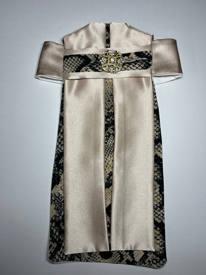 Snakeskin Euro Pleat Dressage Stock Tie