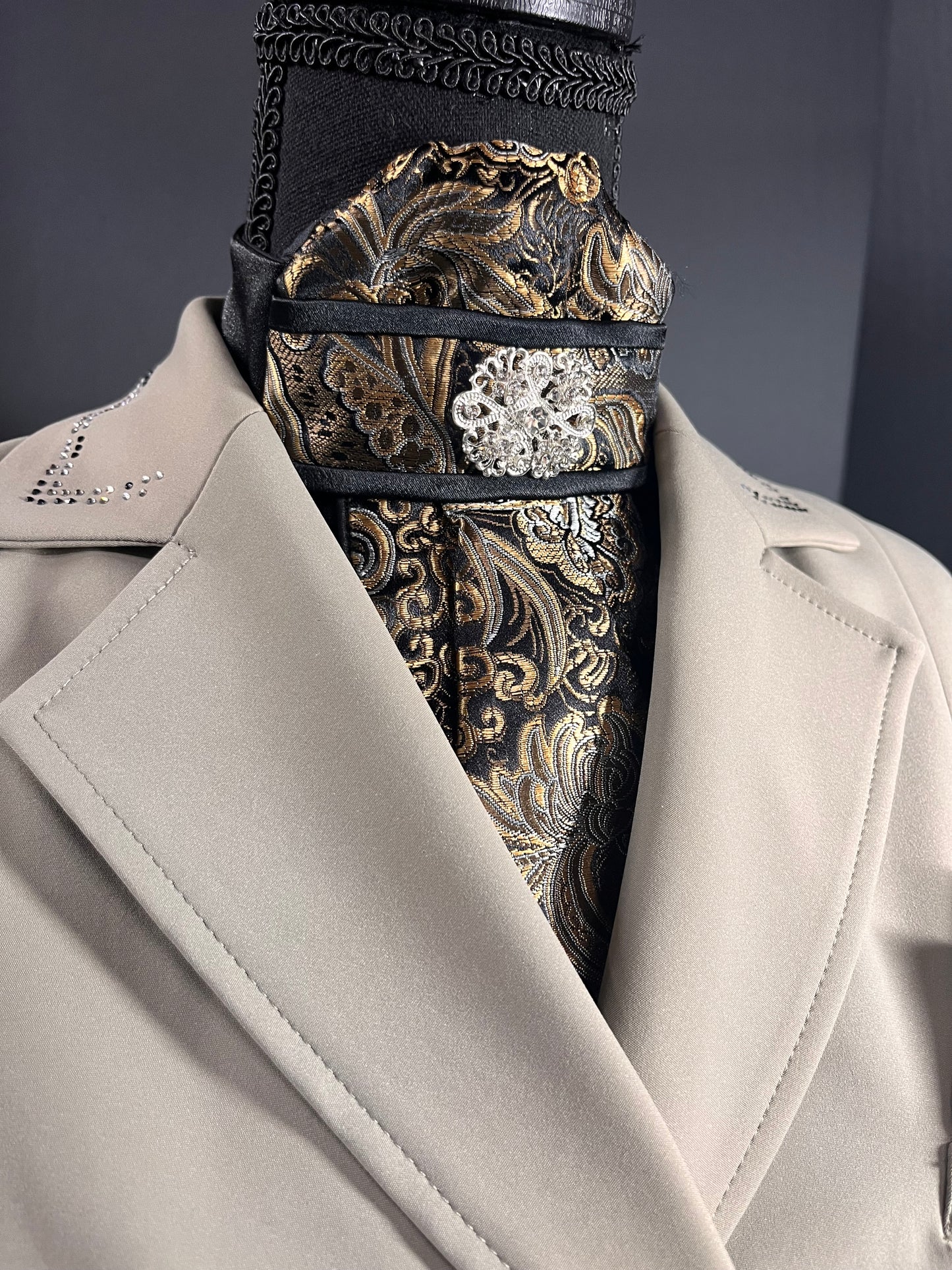 Black Silk Traditional Dressage Stock Tie