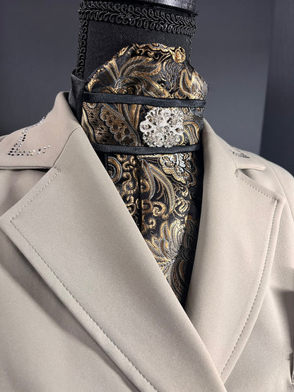 Black Silk Traditional Dressage Stock Tie