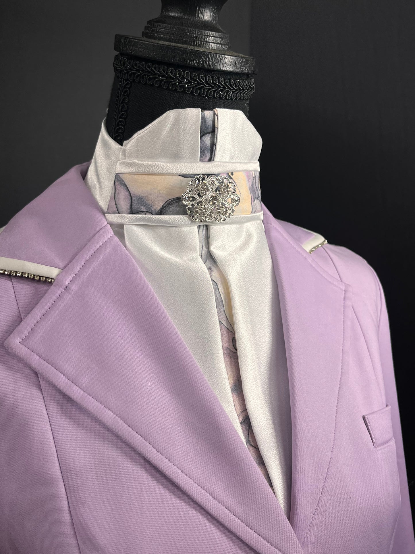 Marble Euro Pleat Dressage Stock Tie