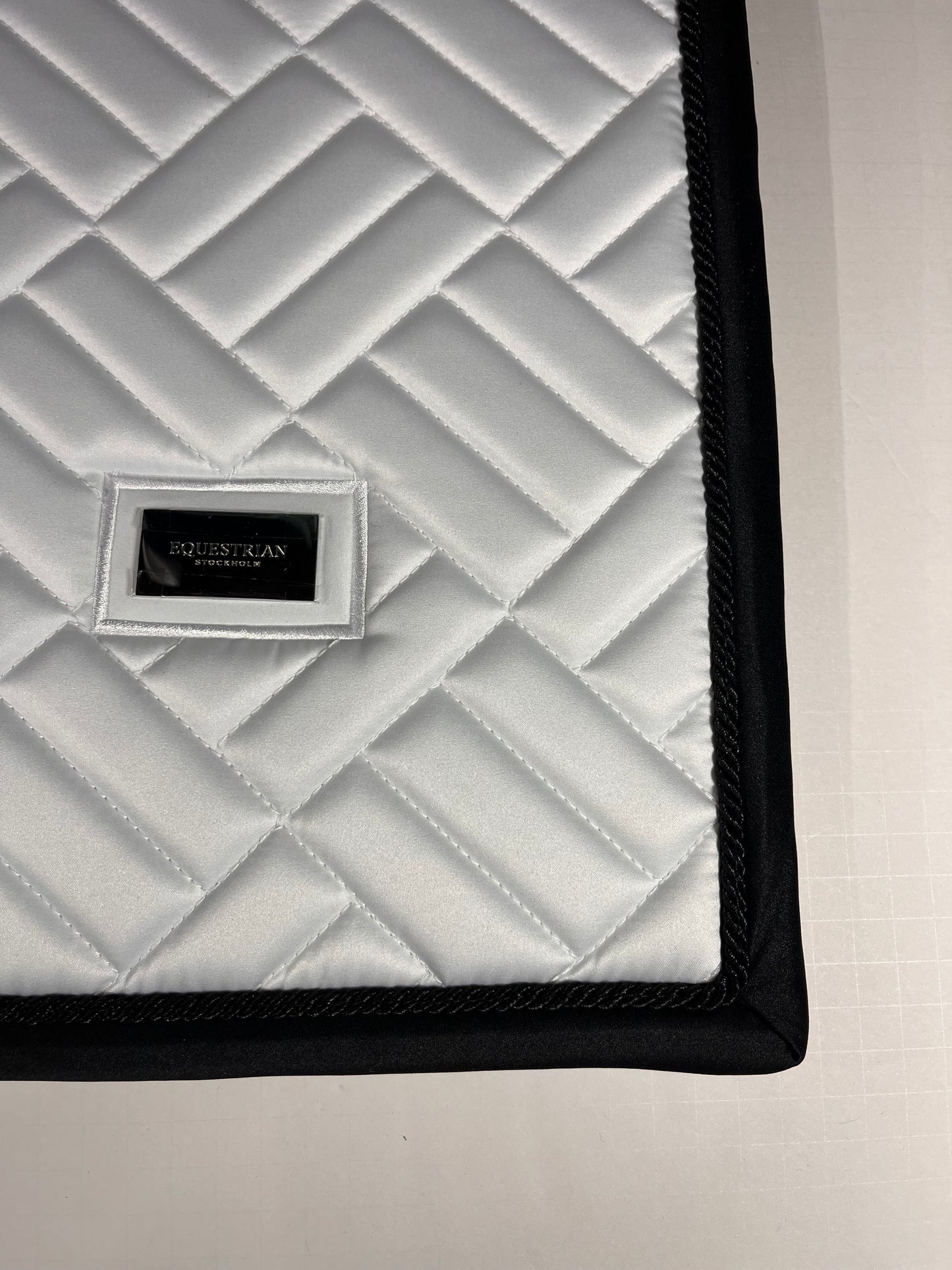 Equestrian Stockholm Modern Whites Dressage Saddle Pads. -Full Size- Various Borders