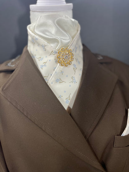 Flower Buds Ivory Accent Dressage Stock Tie