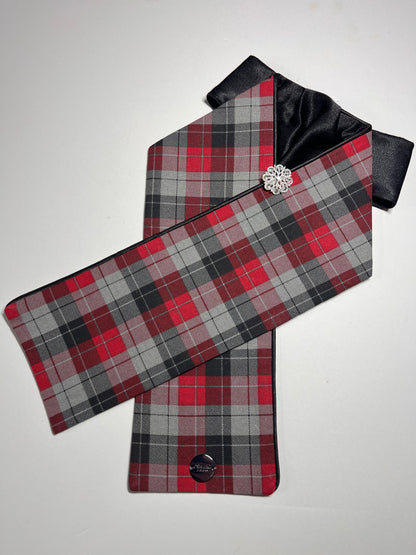 The Plaid Dressage Stock Tie Black Accent.
