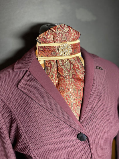 Bordeaux Gold Traditional Dressage Stock Tie