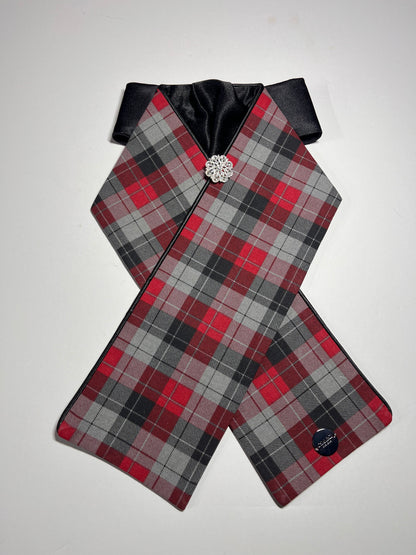 The Plaid Dressage Stock Tie Black Accent.