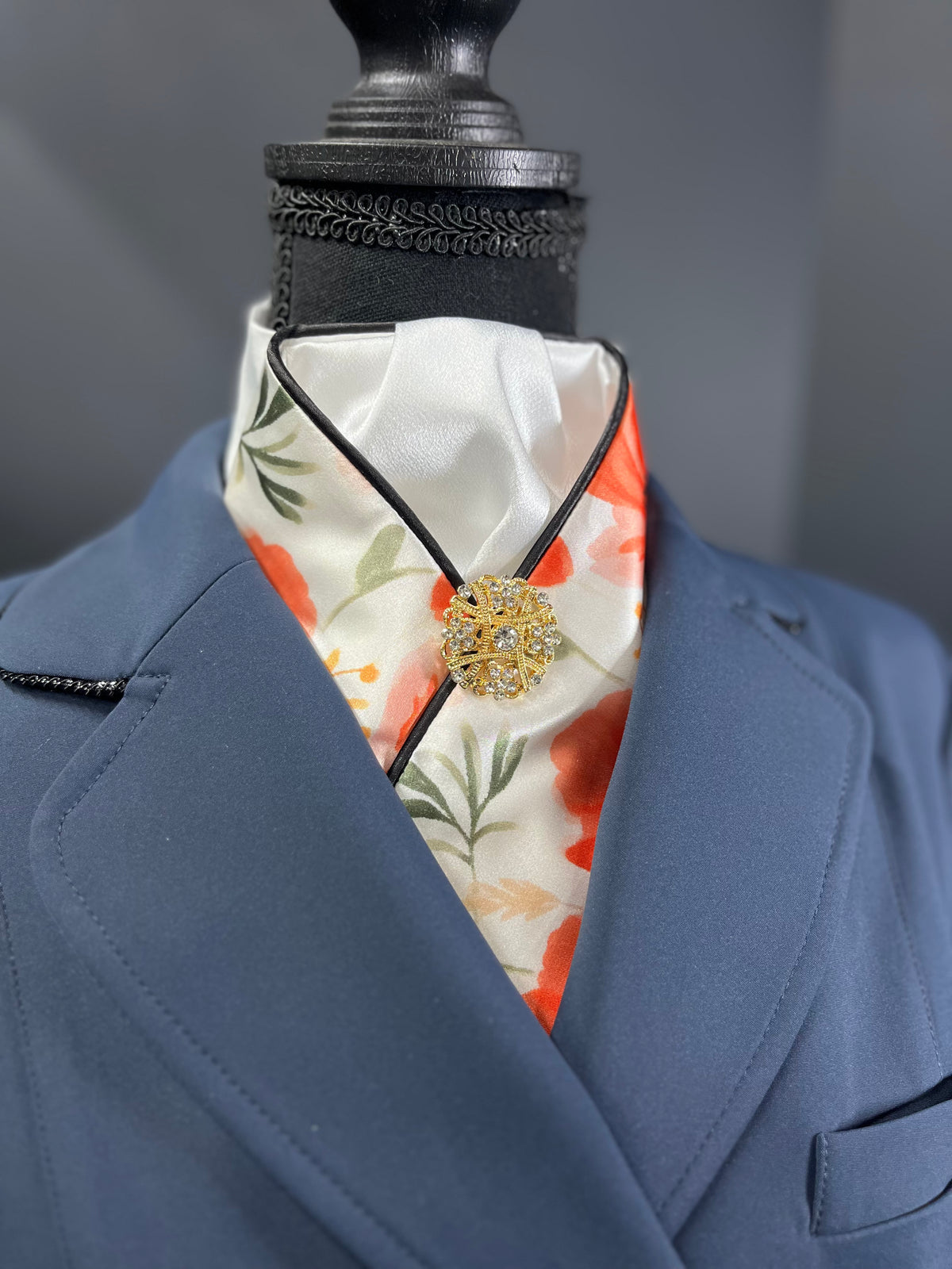 Bright Poppy Dressage Stock Tie