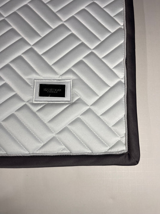 Equestrian Stockholm Modern Whites Dressage Saddle Pads. -Full Size- Various Borders
