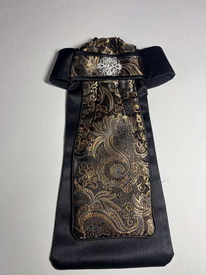 Black Silk Traditional Dressage Stock Tie