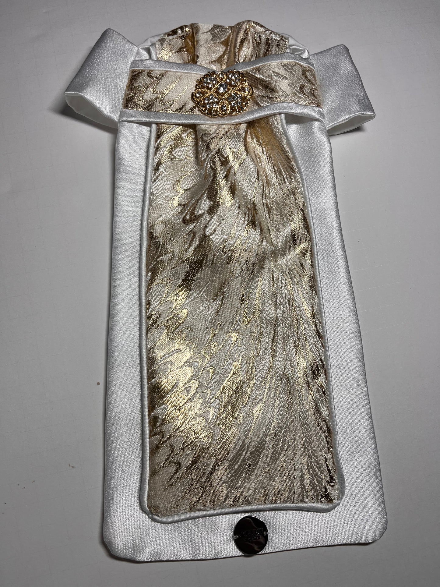 Golden Swirl Traditional Euro Dressage Stock Tie
