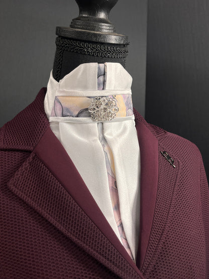 Marble Euro Pleat Dressage Stock Tie