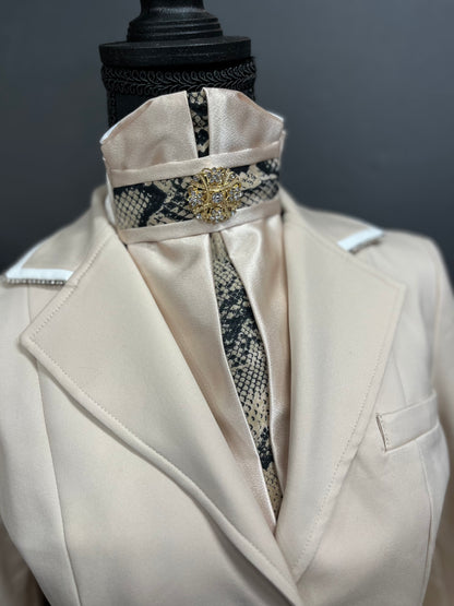 Snakeskin Euro Pleat Dressage Stock Tie