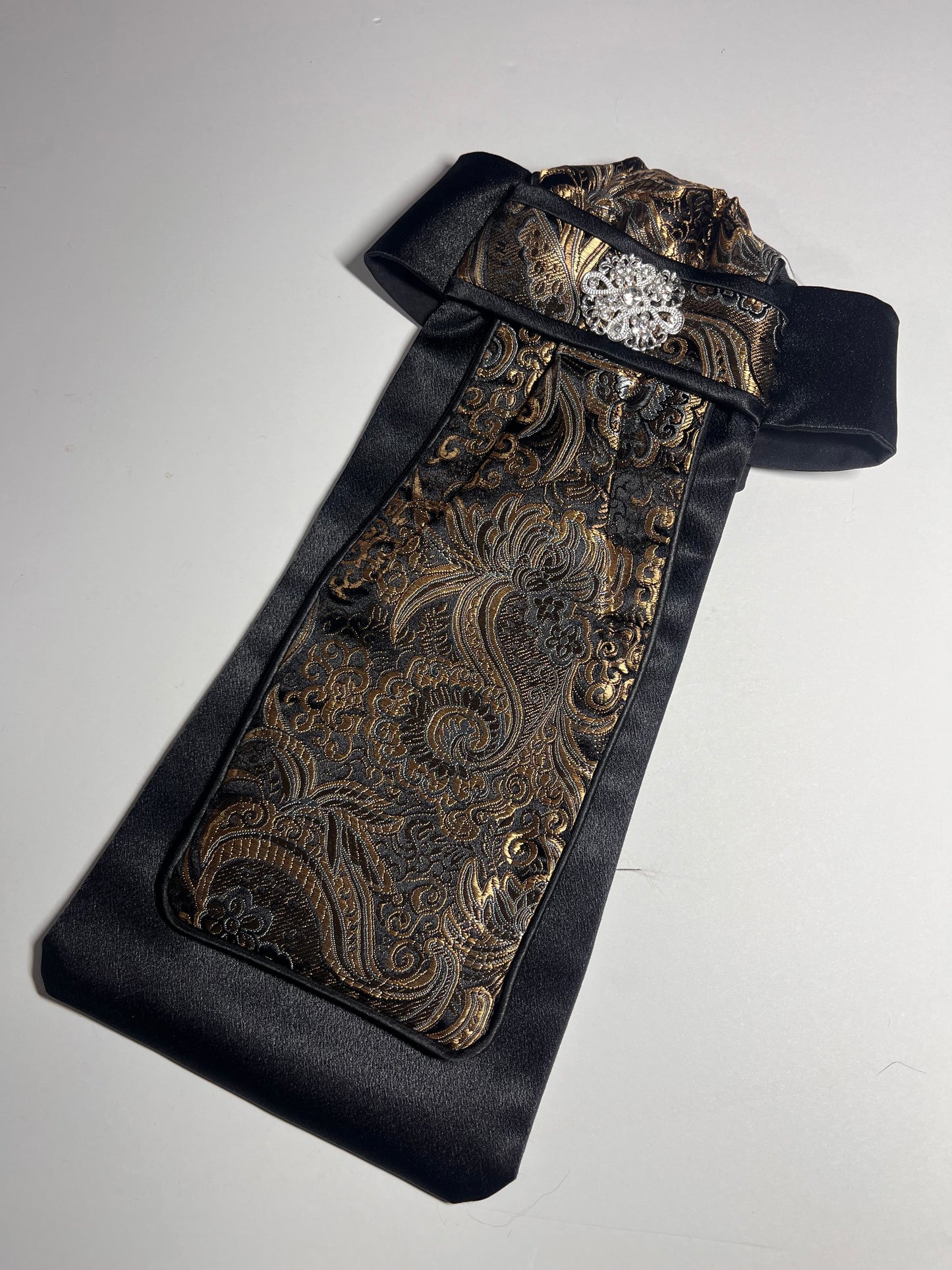 Black Silk Traditional Dressage Stock Tie