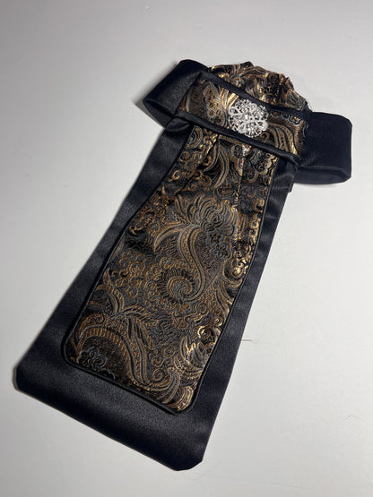 Black Silk Traditional Dressage Stock Tie