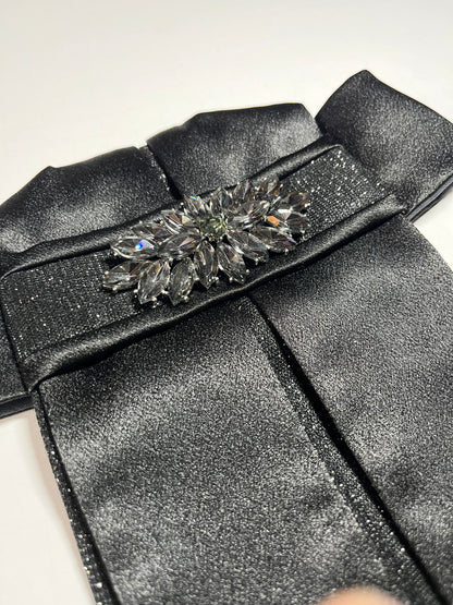 “The Black” Euro Pleat Dressage Stock Tie