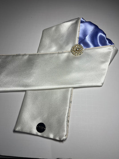 Periwinkle/Cream Dressage Stock Tie