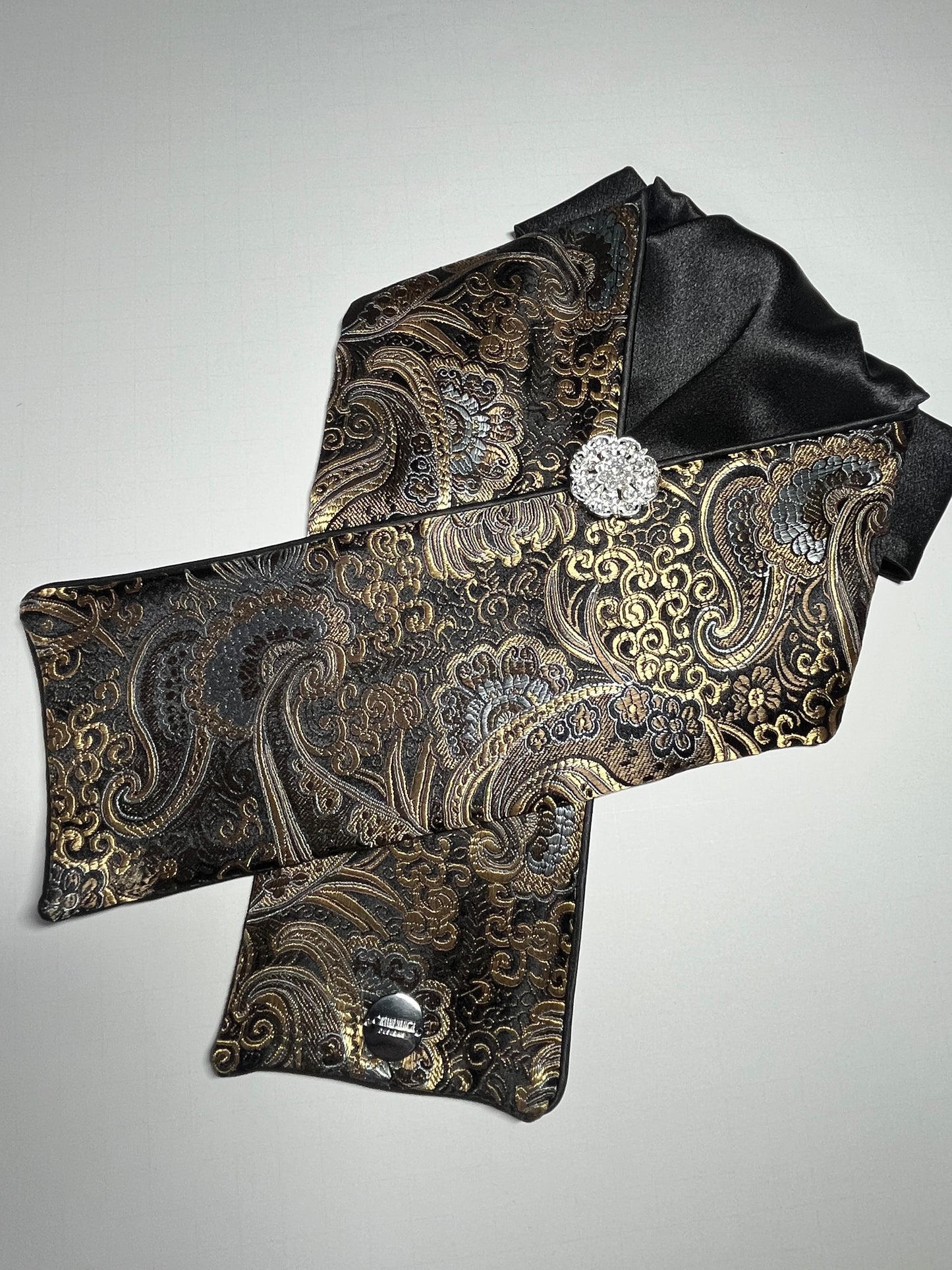 Black Silk Dressage Stock Tie