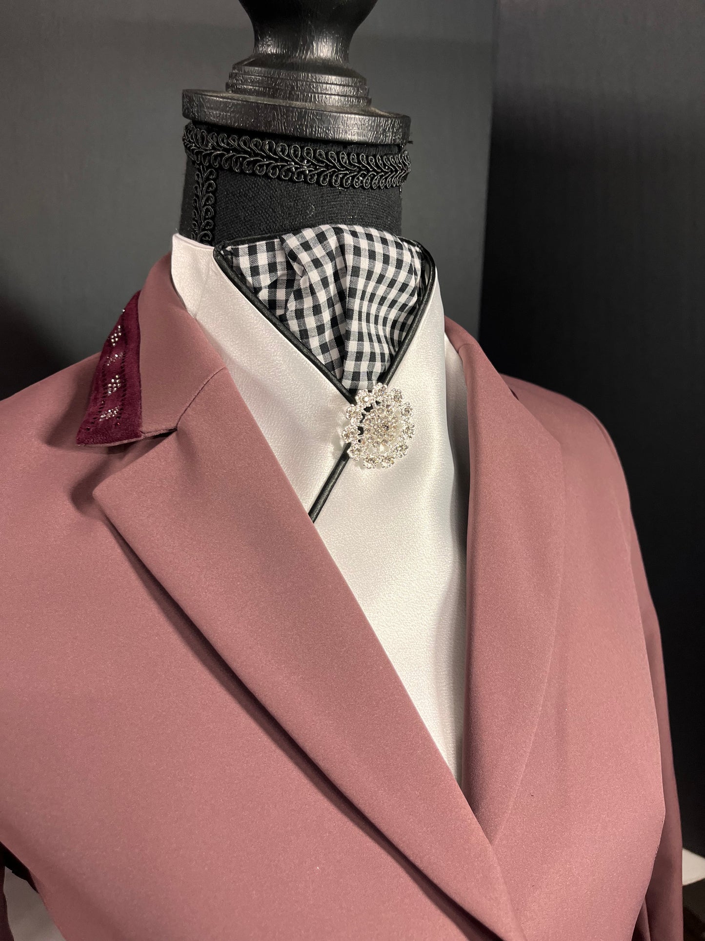 Gingham Reverse Dressage Stock Tie