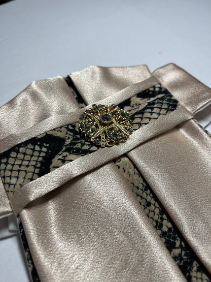 Snakeskin Euro Pleat Dressage Stock Tie