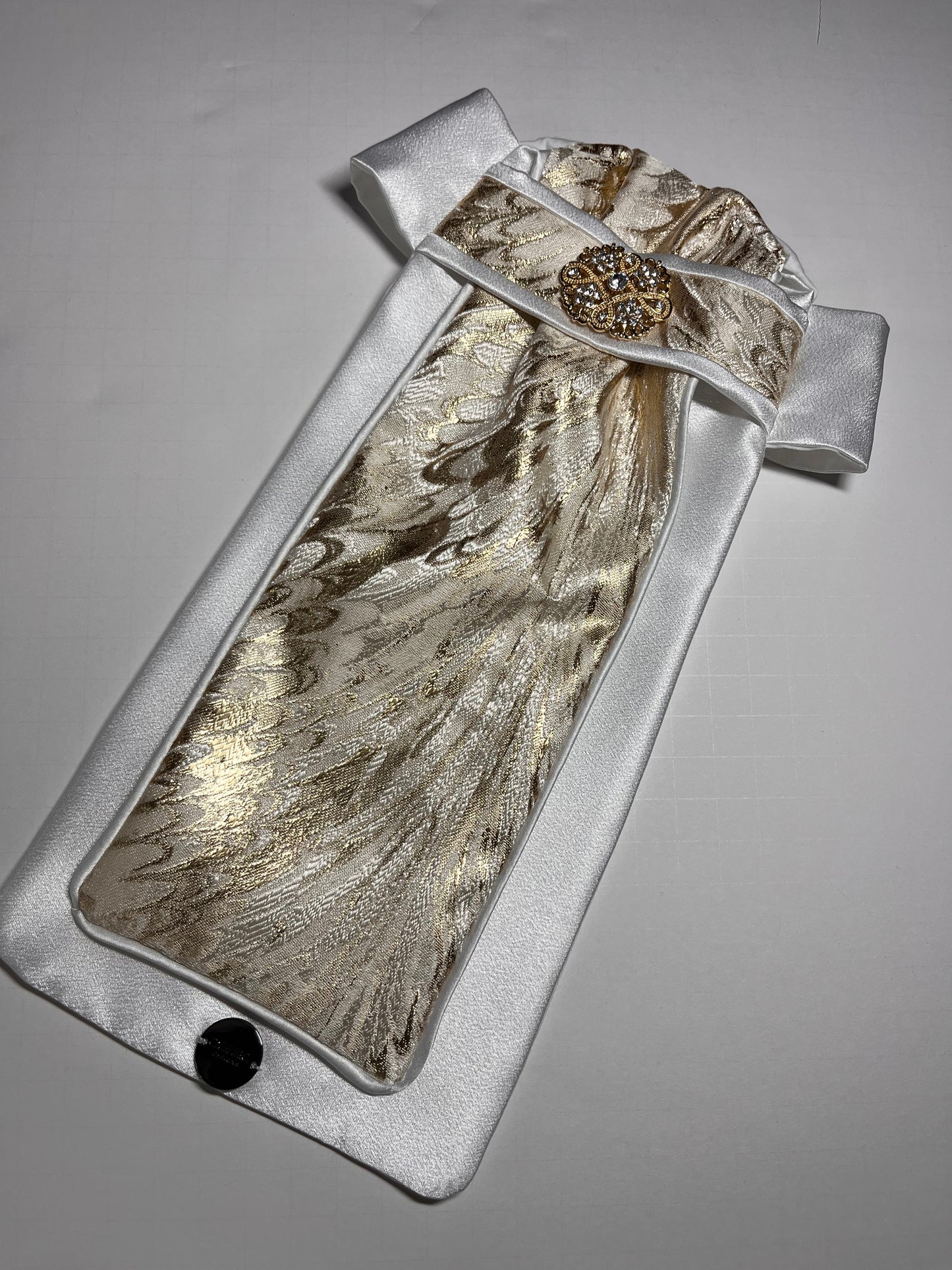 Golden Swirl Traditional Euro Dressage Stock Tie