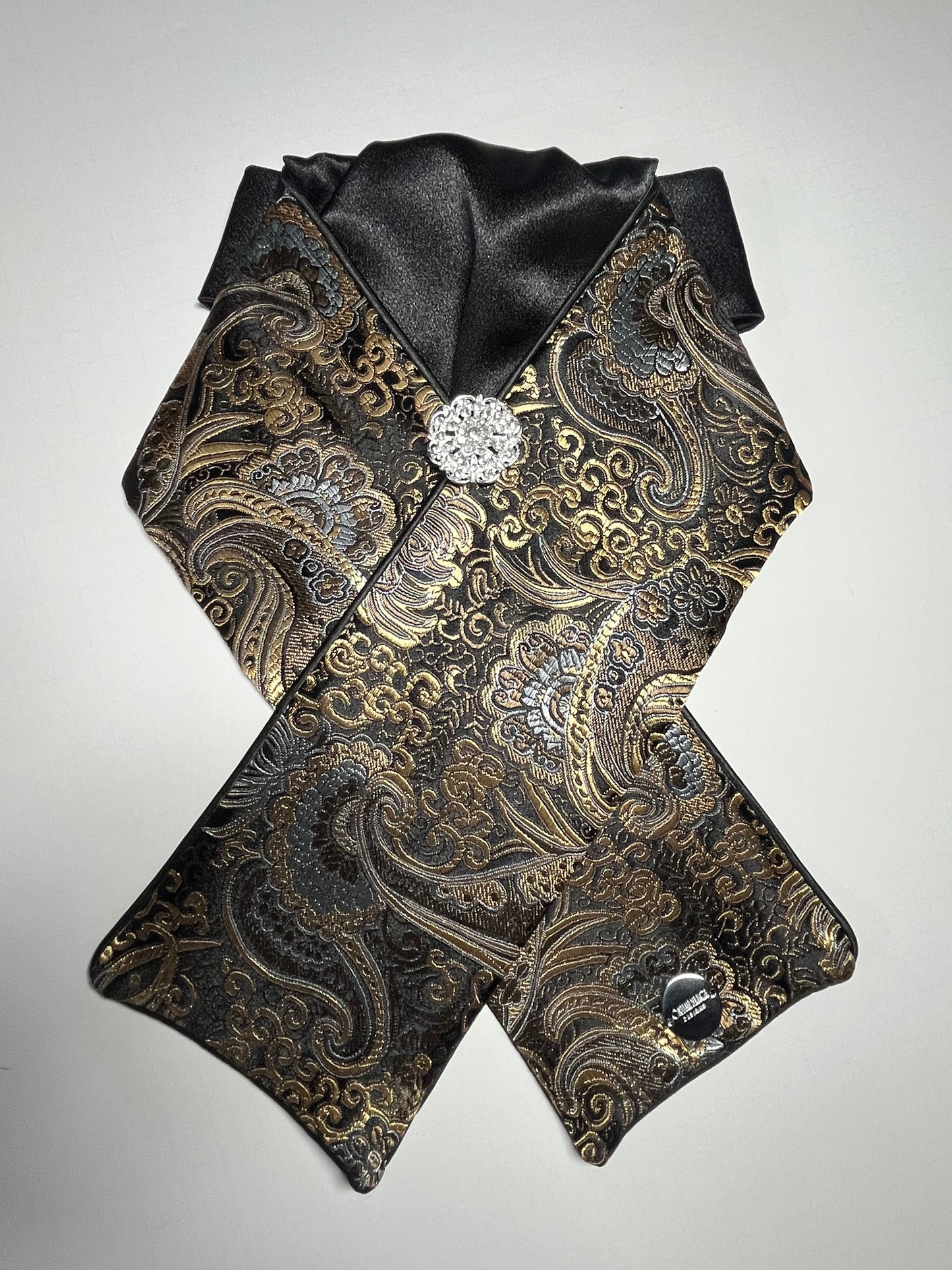 Black Silk Dressage Stock Tie
