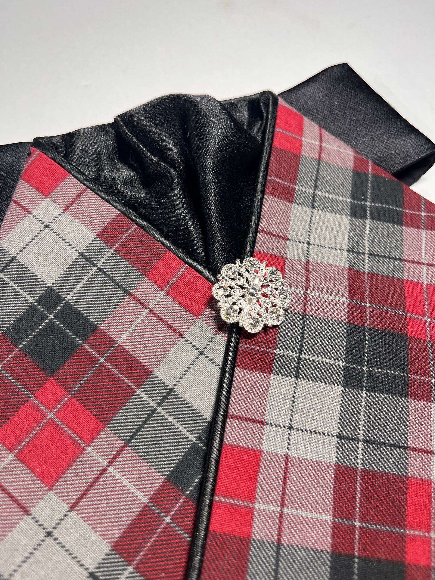 The Plaid Dressage Stock Tie Black Accent.