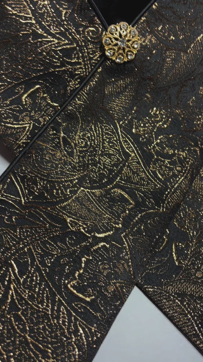 Black and Gold Dressage Stock Tie
