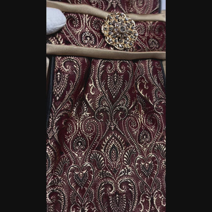 Bordeaux Gold Traditional Dressage Stock Tie