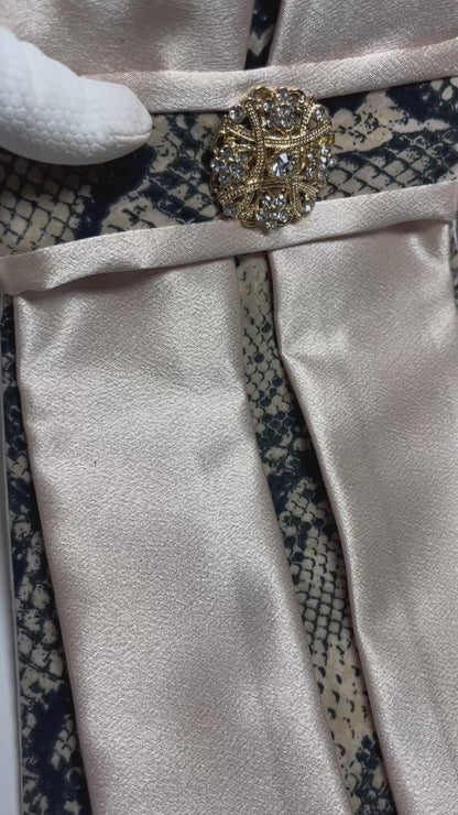 Snakeskin Euro Pleat Dressage Stock Tie